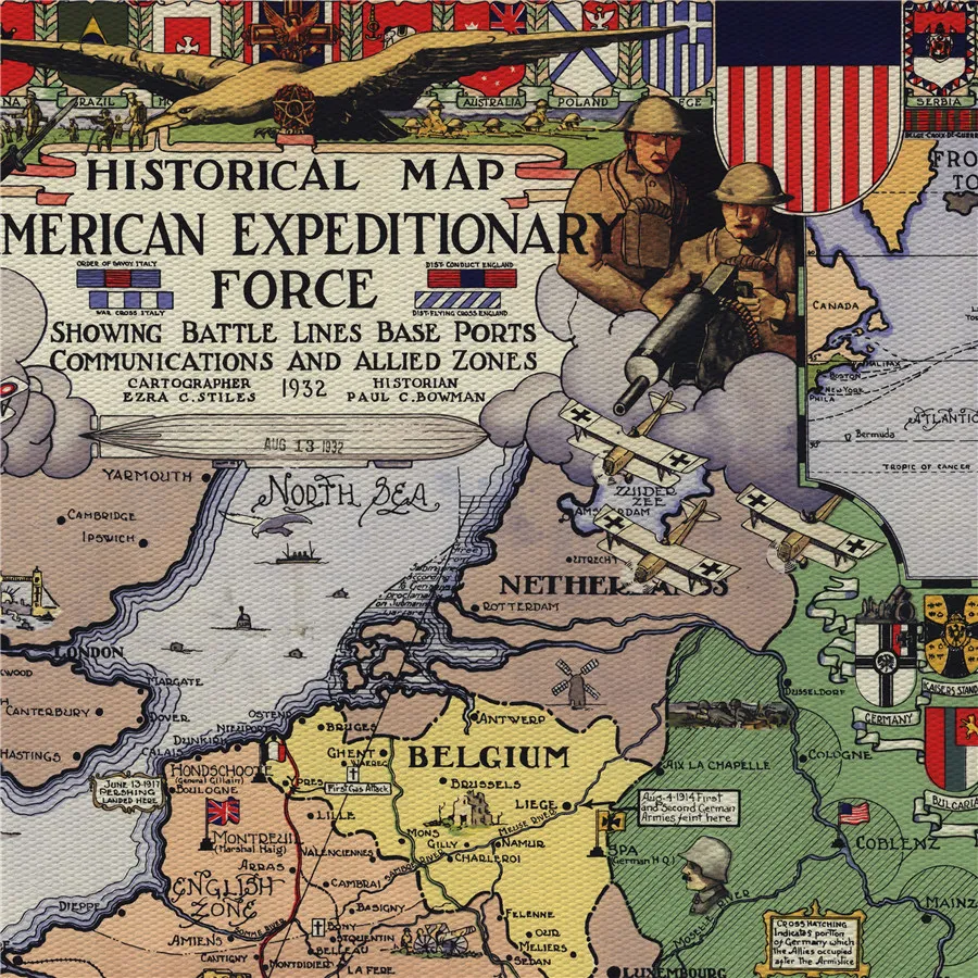 Винтажная парусиновая карта рисованная Настенная цветная картина для домашнего