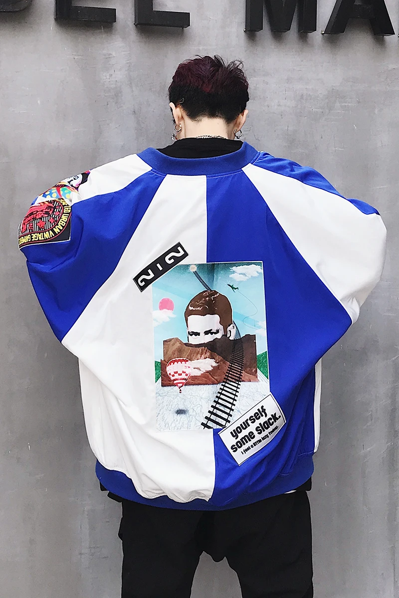 

S-XXL!Spring and summer cartoon printing men's ultra-loose jacket style youth hip-hop couple models sun protection clothing j