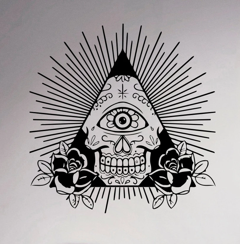 Виниловая наклейка с символами и надписью All See Eye | Дом сад
