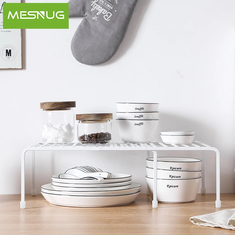 MESNUG прочный расширяемый кухонный шкаф органайзер для кухни Прочная полка