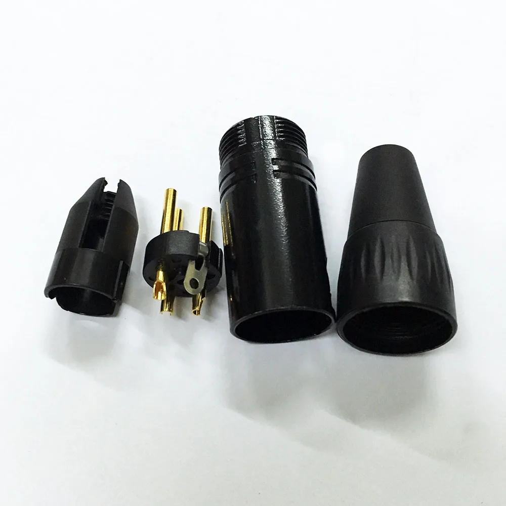 40 шт/20 набор Высокое качество Золотой штифт черный 3 Pin XLR аудио кабель Разъем MIC