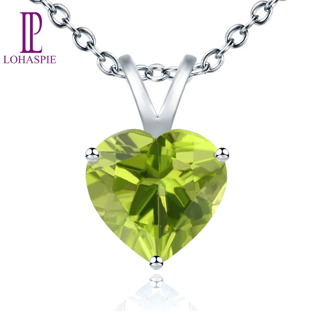 LP Изящные ювелирные изделия Искусственный драгоценный камень 8 мм перидот 9k 10K 14K