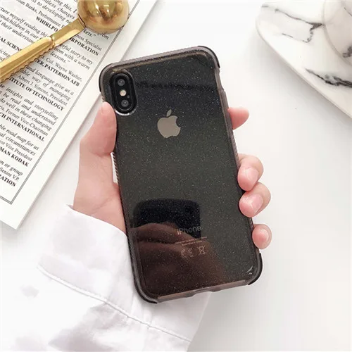 Блестящий порошковый чехол для телефона iPhone X, XR, XS, Max, 8, 7 Plus, 6, 6S Plus, прозрачный мягкий ТПУ противоударный блестящий чехол - Цвет: Style 3