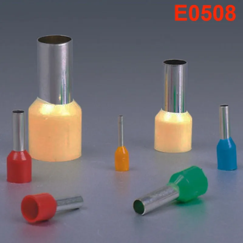 1000 шт. E0508 AWG #22 наконечник медного провода конец шнура VE0508 изолированные клеммы 0 5