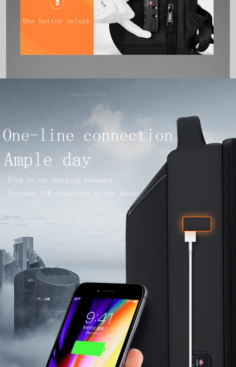 ROWE мужской рюкзак Многофункциональный USB 15 дюймов ноутбук Mochila модный бизнес большой емкости TSA замок Противоугонный дорожный рюкзак для мужчин