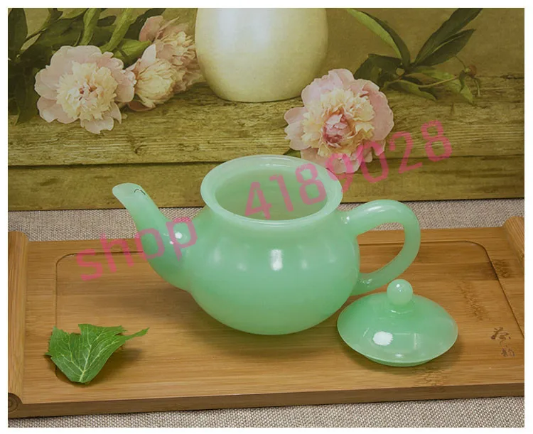 

Glazed jade, jade teapot / wine pot, household Chinese classical Kung Fu teapot
