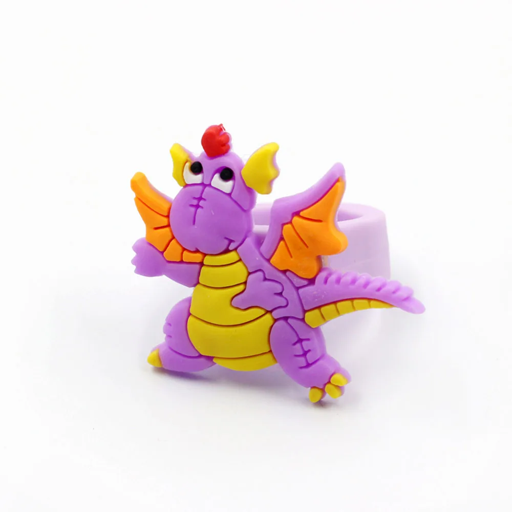 6 шт. вечерние кольца с изображением динозавра из мультфильма животных для детей