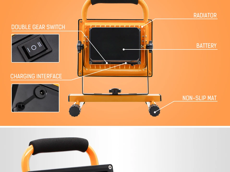 DINGDIAN светодиодный AC100-250V DC 12 В светодиодный фонарь с подзарядкой прожектор IP65 Водонепроницаемый Открытый вечерние светильники для кемпинга вечерняя лампа