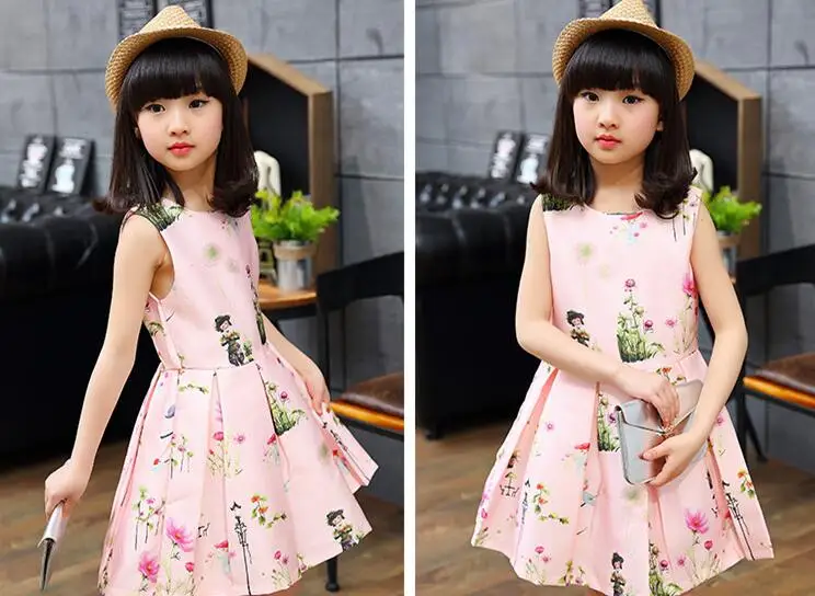 Девушка платье церемония 2016 лето рукавов О-Образным Вырезом принцессы