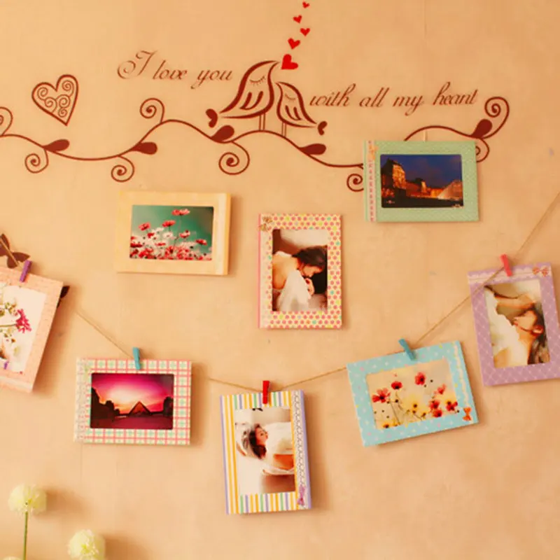 8 шт. бумажная фоторамка для фотоальбома 6 дюймов|porta retrato|paper photo frameframe wall |