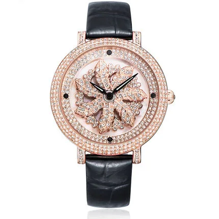 MATISSE модные Австрийские кристаллы поворотный диск большой циферблат кожаный