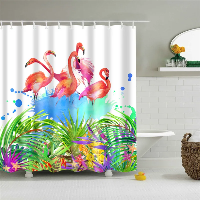 Скандинавские картинки животные Фламинго занавеска для душа в ванной комнаты высокое качество полиэстер водонепроницаемый занавеска для душа s