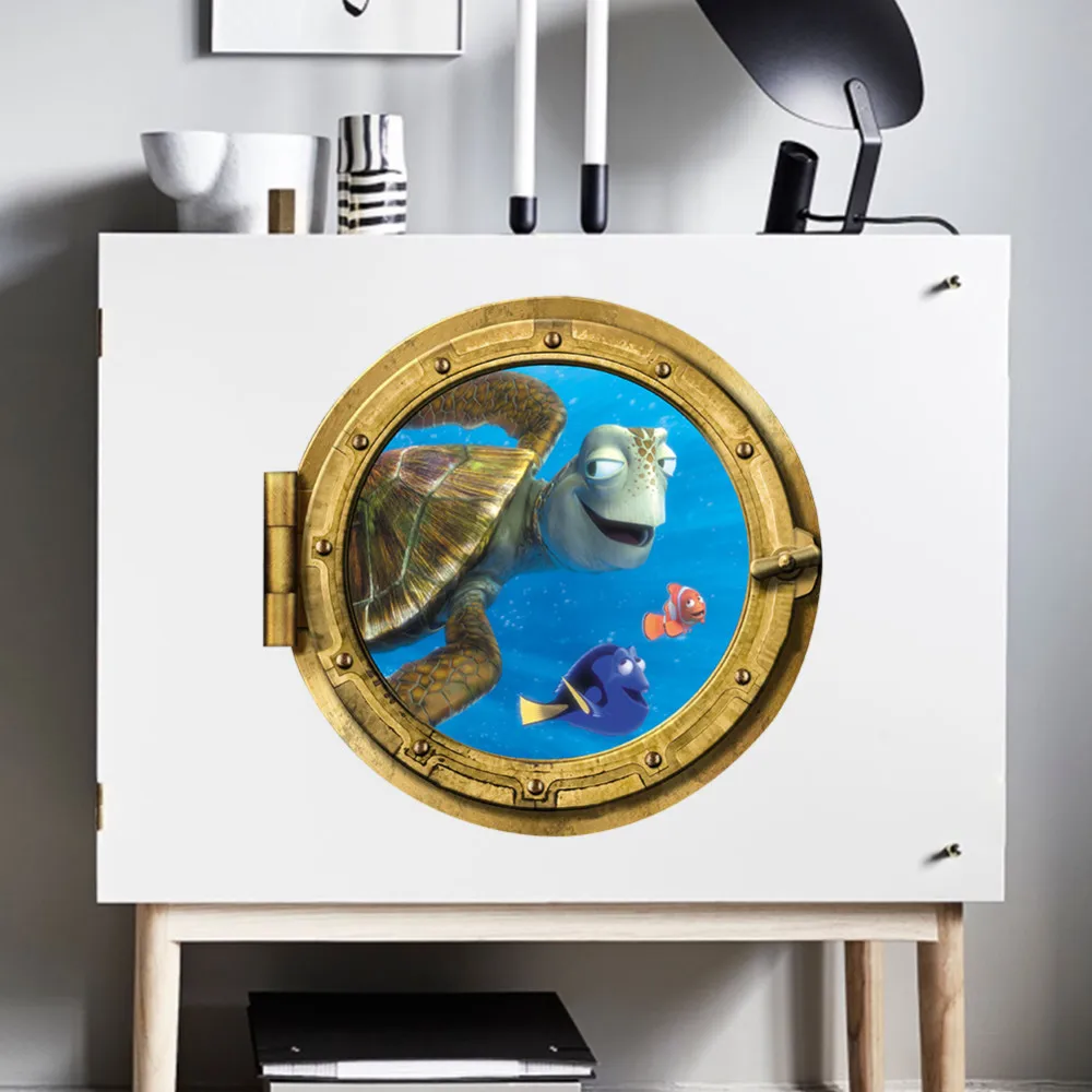 % Ocean View Tortoise fish 3d Wall Sticker Bathroom Decals Sea Art kids Rooms DIY Home Decoration Underwater kitchen | Дом и сад