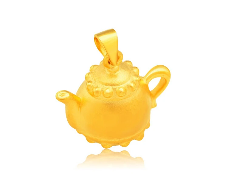 

August 24K Yellow gold Teapot Pendant 2.39g
