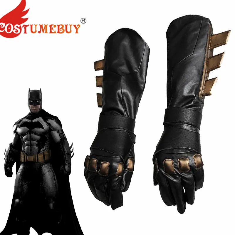 CostumeBuy Бэтмен Косплей Аксессуары супергерой Бэтмен против Супермена на заре справедливости перчатки БЭТМЭН Необычные кожаные косплей перчатки черный
