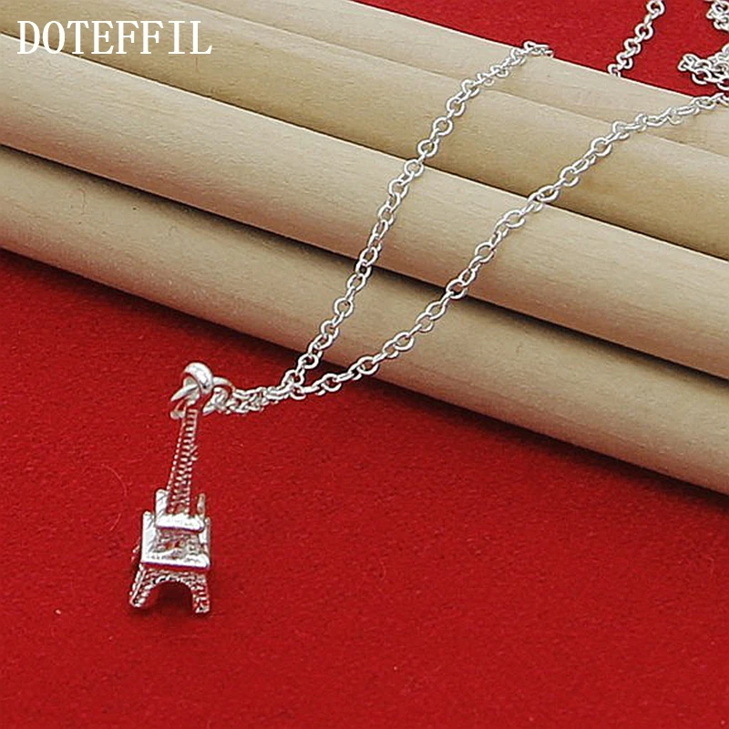 Женская подвеска с тематикой Парижа DOTEFFIL цепочка из стерлингового серебра 925