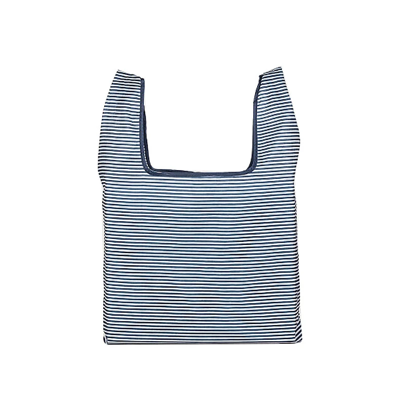 Dark blue stripes Сумка-тоут, складная сумка, сумки, удобная вместительная сумка для хранения продуктов, печать, складная многоразовая зеленая сумка для покупок - Цвет: Dark blue stripes