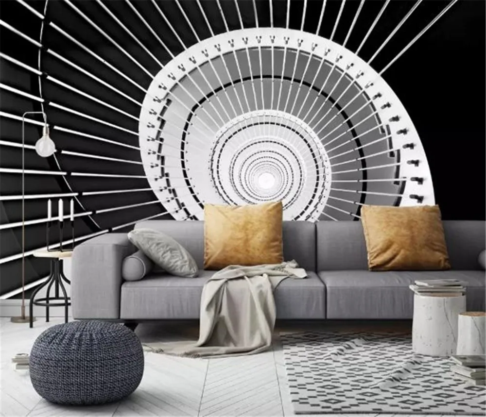 

Custom Photo 3d Wallpaper Modern 3D Stereo European Retro Extended Space Tunnel Living Room Home Decor Living Room Wall Covering