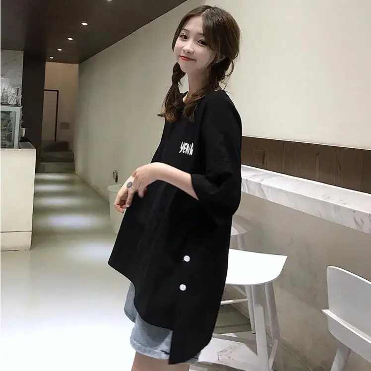 Для женщин футболки Harajuku Ulzzang студент Повседневное свободные Ins футболка