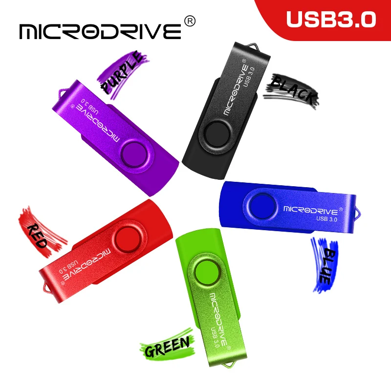 USB3.0 Flash Drive 128GB Pen drive 32GB 64GB 16GB 8GB Metal Key Ring Memory USB 3.0 Stick