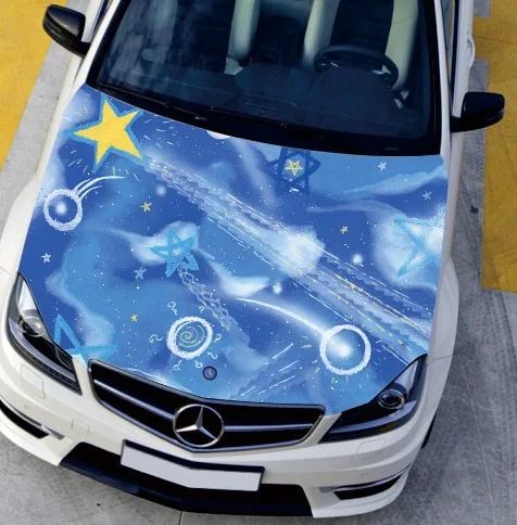 Настраиваемая самодельная мультяшная наклейка на крышку двигателя капота