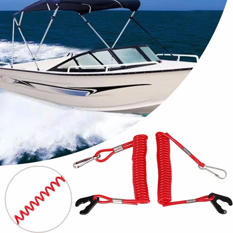 2pcs 1.6m Red Safety Ropes Replacement For Yamaha PWC Jet Ski Wave Runner Stop Kill Key Floating Lanyard Z | Автомобили и
