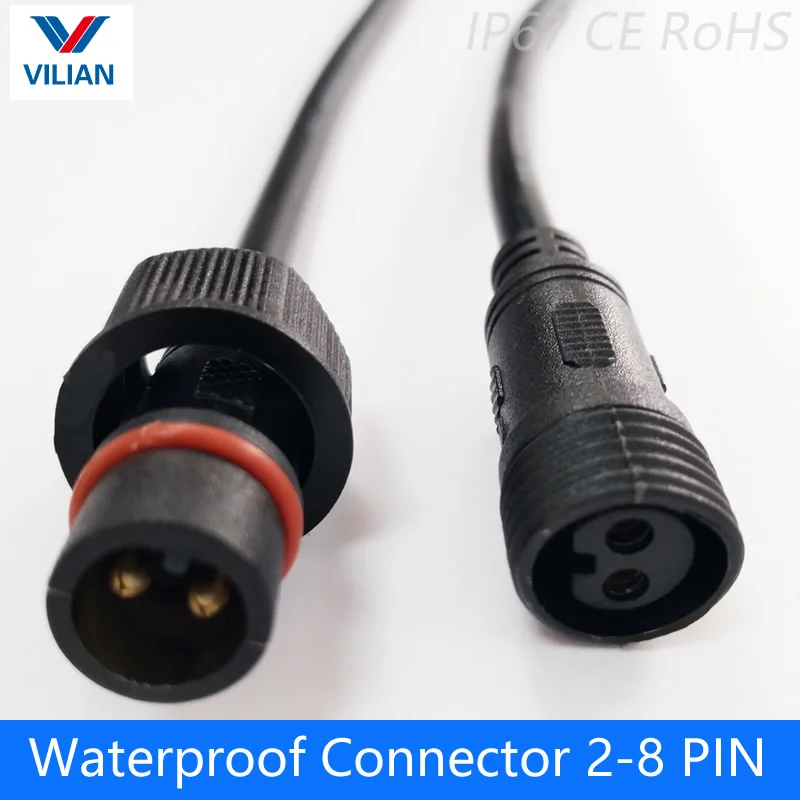 1 пара водонепроницаемый разъем тока 12A 4 pin с проводным кабелем IP67 Женский штекер 5
