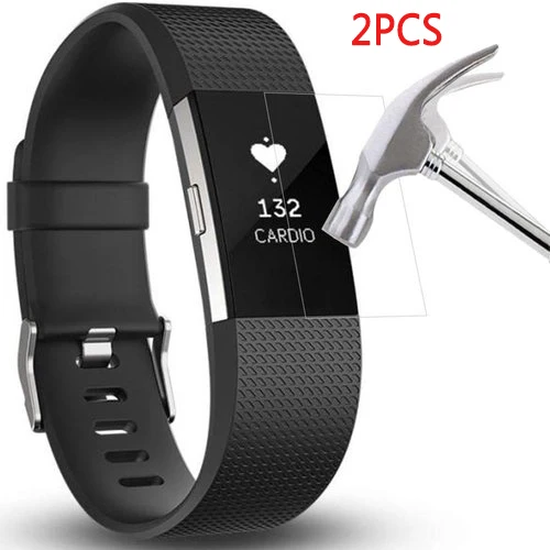 2PCS HD films Силиконовый ремешок для часов Fitbit Charge 2 Smart Watch Band спортивный сменный Браслет для Fitbit Charge2 аксессуары для часов - Цвет: 2PCS HD films