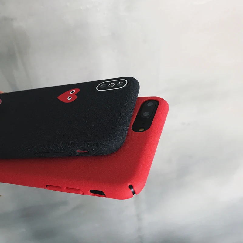 Japan Trend brand CDG Play Comme des Garcons Hard Matte cover case for iphone 6 6s 7 8 plus x xs max xr phone cases |