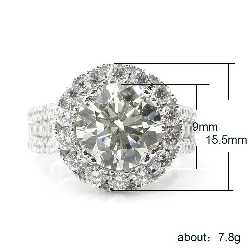 New Fashion Princess Cut Big White Zircon Silver Color Engagement Rings wedding Party | Украшения и аксессуары