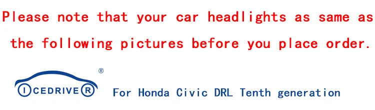 Icedriver для Honda Civic DRL RGB многоцветный светодиодный щит десятое поколение дневных ходовых огней красный синий Демон освещение для глаз лампа