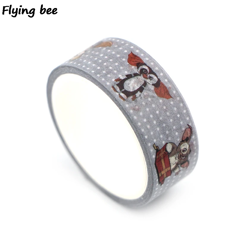 Flyingbee 15 мм X 5 м Бумага васи клейкая лента Gremlins креативная клейкая лента DIY Скрапбукинг наклейка этикетка маскирующая лента X0345