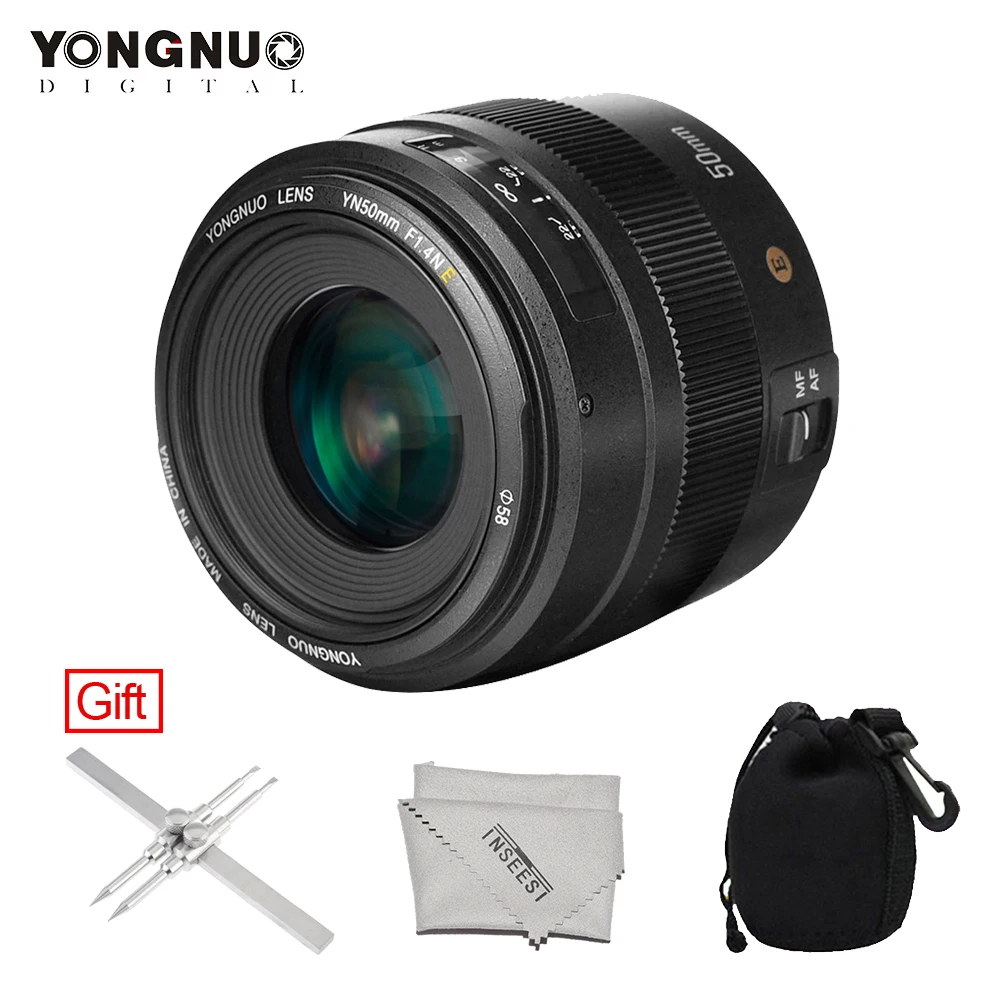 YONGNUO YN50mm F1.4N стандартный основной объектив F1.4 Большая диафрагма авто ручной фокус