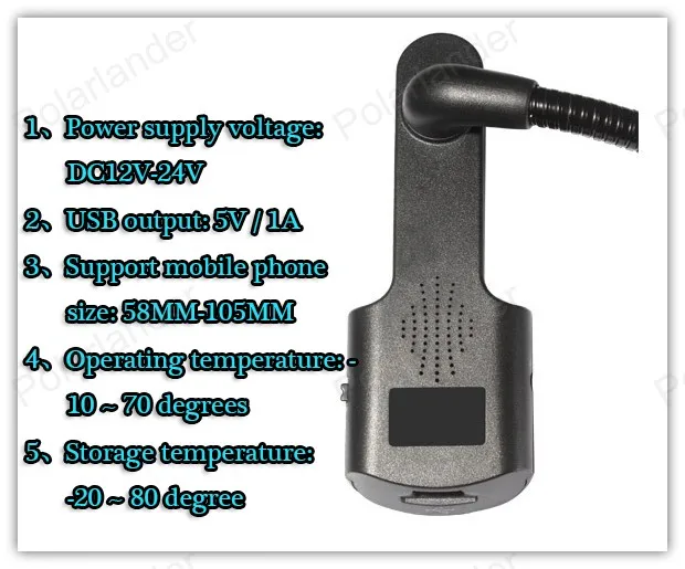 Multi-function mobile phone clip Support USB AUX input Infrared remote control Bluetooth V2.1 for smart GPS | Автомобили и