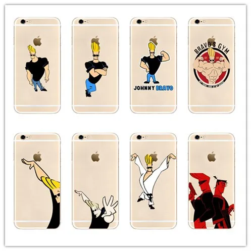 Comic Beautiful Johnny Bravo Прозрачный мягкий силиконовый гелевый Чехол для Телефона iphone 6 S 5
