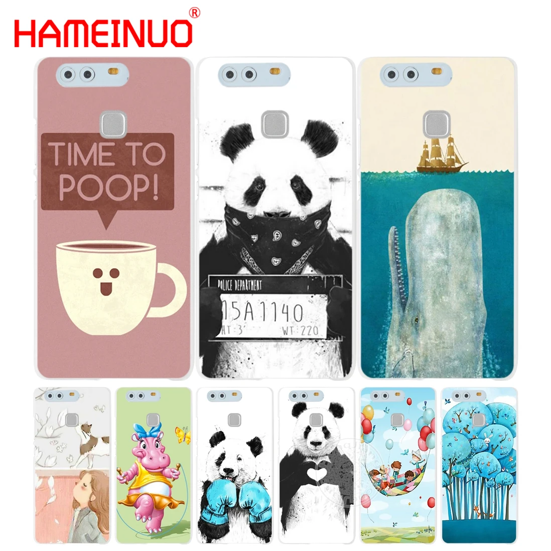 HAMEINUO арт смешная панда чехол для телефона huawei Ascend P7 P8 P9 P10 lite plus G8 G7 honor 5C 2017 Mate 8|phone
