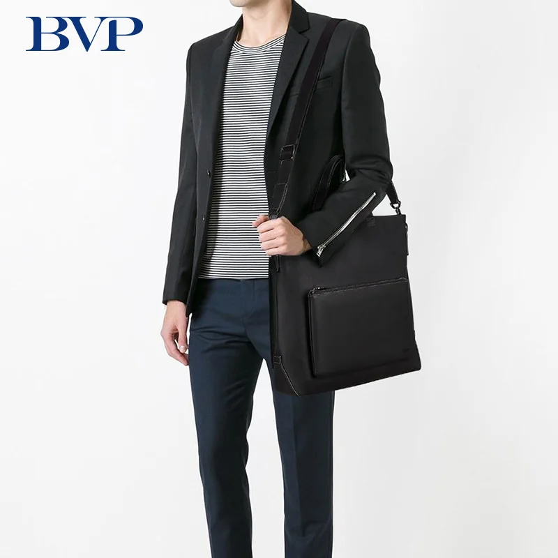 BVP Брендовые мужские сумки через плечо 14 дюймов портфель для ноутбука коровья
