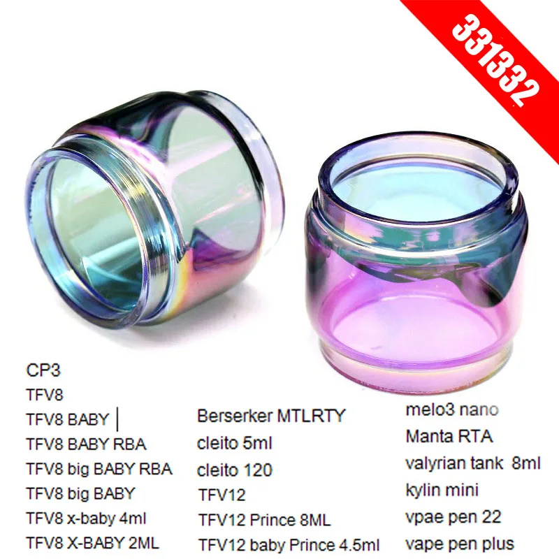 2 шт./лот iwodevape Радуга стеклянная трубка для RBA катушка замена Pyrex прямой vape ручка