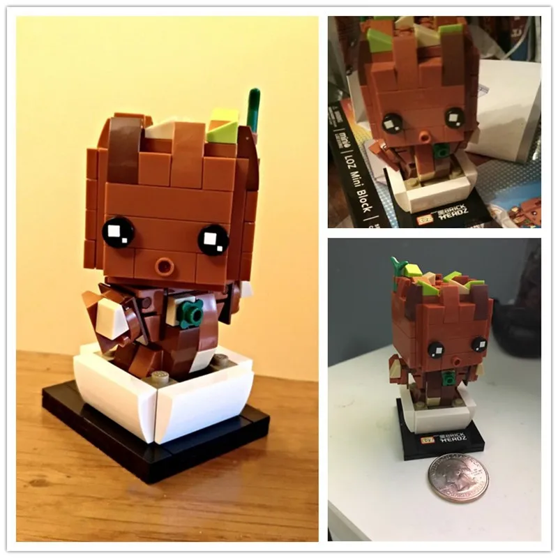 Экшн фигурка LOZ Treant Rocket Racoon стражи галактика цветочный горшок игрушка модель Мини