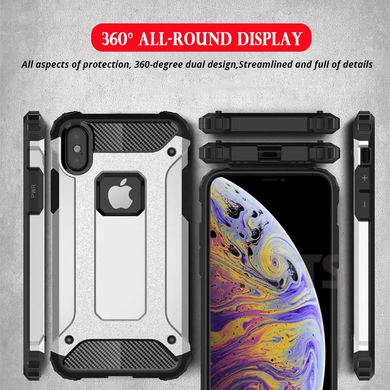 Жесткий чехол XSDTS из ТПУ для iPhone X XR XS Max 7 8 6 Plus 6S 5 5S SE бронированный противоударный