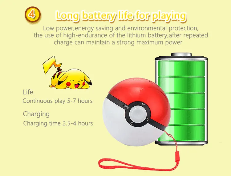 YOTEEN портативный Pokemon Go Pokeball динамик мини супер бас беспроводной громкий динамик Bluetooth V4.0 музыка Громкая связь аудио динамик s