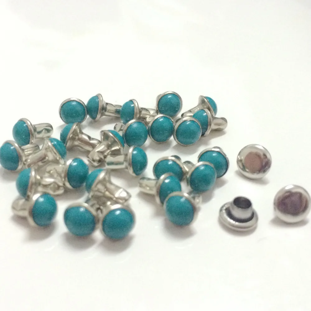Аксессуары DIY100PCS 5 мм голубые бирюзовые заклепки с трещинами кожаные ремесленные