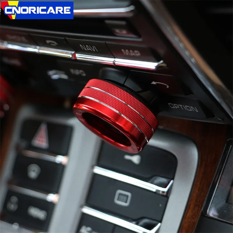 Car Styling Center Console Volume Knob Circle Decoration Sticker Trim For Porsche Panamera Cayenne Macan Aluminium Alloy Decals