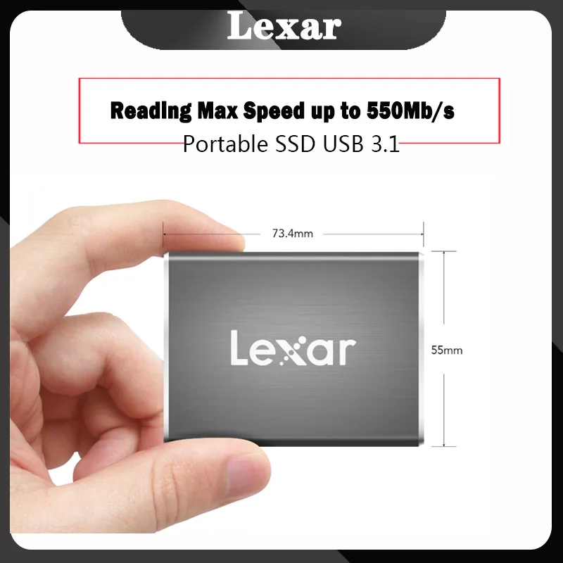 Внешний твердотельный накопитель Lexar USB 3 1 HDD 550MBS 240 ГБ 512 TypeC портативные