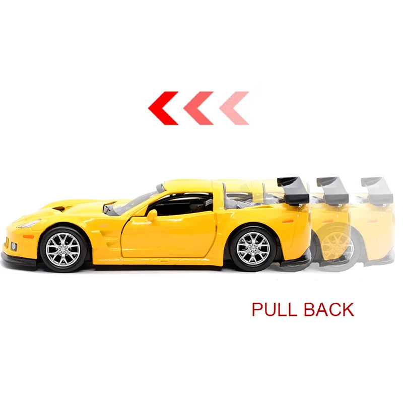 RMZ CITY 1:36 Corvette C6 R многоцветная модель автомобиля из сплава с откидной спинкой для
