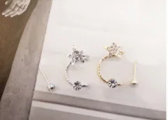 Корейские серьги с пятиконечной звездой изящные висячие 2019 | Украшения и