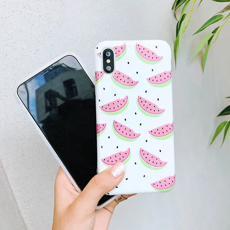 Чехол с фруктовым узором для iPhone 7 8 6 6S Plus X XR 11 Pro XS MAX мягкий силиконовый чехол из
