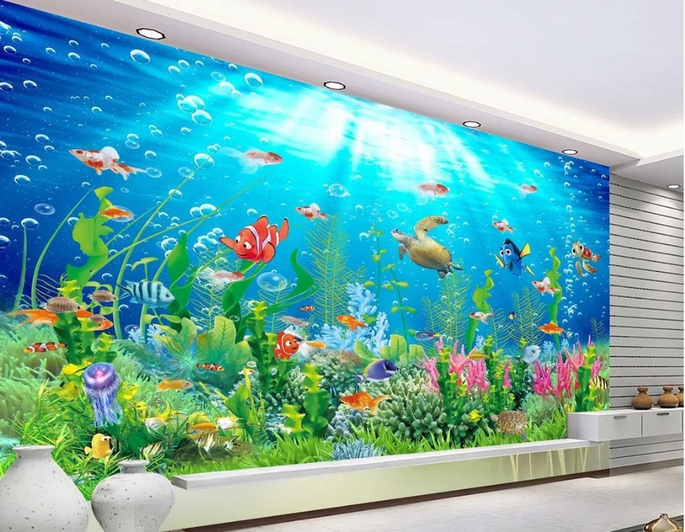 3d обои для комнат пейзаж пляж океан настенные фрески | Обустройство дома