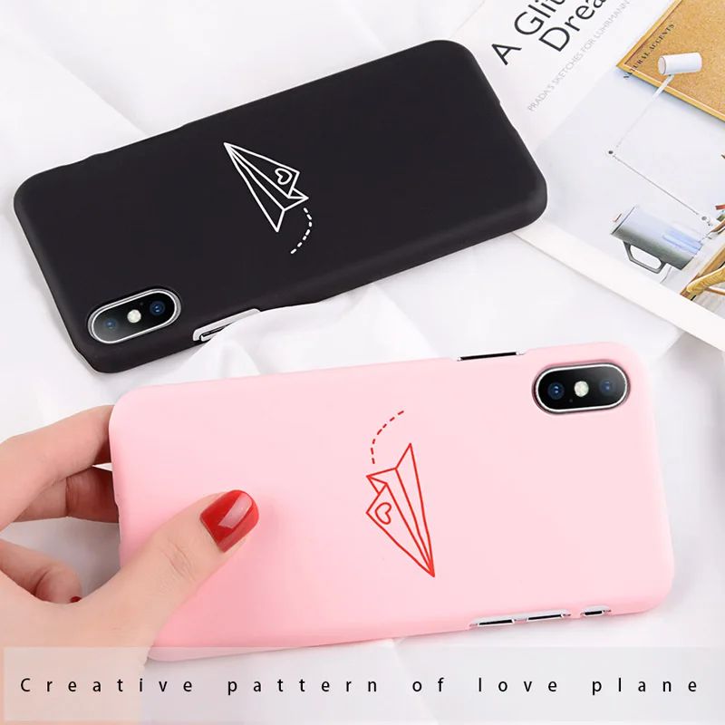 Lovebay чехол для iPhone X 8 7 Plus простая бумага плоскости узор Чехлы 6 S матовая жесткая