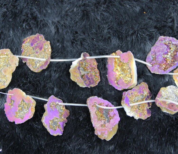 

50mm Purple Druzy Crystal Geode Pendant Unique Quartz Druzy Drusy Pendant Quartz Necklace Beads Crystal Geode Necklace